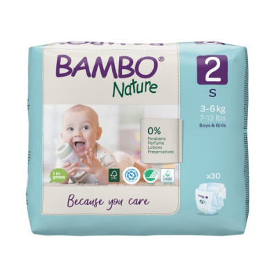 Эко-подгузники Bambo Nature 2 (3-6 кг), 30 шт купить оптом в Калуге